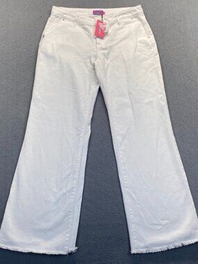 edikted Women's Flare Jeans Low Rise Trouser Pants White Size Large
